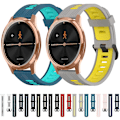 Miniatyrbild 3 av 5: För Garmin Move Luxe 20 mm vertikalt mönster tvåfärgat watch Pink-White