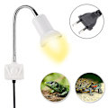 Miniatyrbillede 2 af 5: Reptil varmelampe sollampe med justerbar holder klemmelampe med afbryder skildpadde solbad spotlys med 360 roterbar arm strømadapter til firben skildpadde