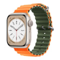 Miniatyrbilde 1 av 5: Ocean Armbånd For Apple Watch Band 44mm 40mm 45mm 41mm 49mm 42mm 38mm Smartwatch Silikonrem Iwatch Ultra Series 7 6 3 Se 8 Orange Army-Green 38 40 41mm