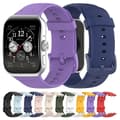 Miniatyrbilde 3 av 5: For Oppo Watch 3 Pro Solid Color Soft Silicone Watch Band Midnight Blue
