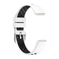Miniatyrbilde 2 av 5: For Fitbit Luxe tofarget silikonklokkerem White Black