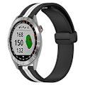 Miniatyrbillede 1 af 5: Til Garmin Approach S40 20 mm foldemagnetisk lås Silikone urrem Black-White