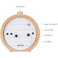 Miniatyrbild 4 av 5: Handgjord rund träväckarklocka Rund digital väckarklocka Tyst sängbord Bokträ väckarklocka med nattlampa Batteridriven analog väckarklocka