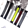 Miniatyrbilde 3 av 5: Solo løkkestropp for Apple Watch Band 44 mm 40 mm 38 mm 42 mm pustende silikon elastisk belte armbånd Iwatch Series 3 4 5 Se 6 rainbow white 38mm or 40mmS