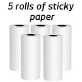 Miniatyrbillede 2 af 3: Reservepapir til bærbar fotoprinter, 5 ruller termisk papir + 5 ruller klæbepapir