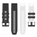 Miniatyrbillede 2 af 5: Til Garmin Fenix ​​7x tofarvet silikone urrem White Black
