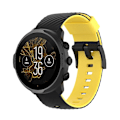 Miniatyrbilde 4 av 4: For Suunto 7 24 mm tofarget silikonklokkerem Black Yellow