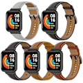 Miniatyrbilde 5 av 5: For Xiaomi Redmi Watch 2 Lite - Utbyttbar rem i ekte skinn - Justerbar klokke Dark brown Style E