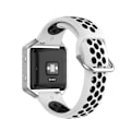 Pikkukuva 5 / 5: For Fitbit Versa 2 / Versa Lite / Blaze 23mm urheilullinen kaksiväri silikoniranneke White Black