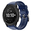 Miniatyrbilde 1 av 5: For Garmin Tactix Delta metallspenne ensfarget silikonklokkerem Navy Blue