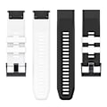 Miniatyrbillede 2 af 4: Til Garmin Fenix ​​7x tofarvet silikone urrem Black White