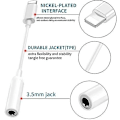 Miniatyrbild 4 av 5: 3,5 mm hörlurar, adapter för öronproppar, 2 delar, enkel att använda, kompatibel med Apple iPhone 11 Pro Max X/xs/max/xr 7/8/8 Plus Plug and Play (2 Pi