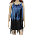 Miniatyrbillede 1 af 5: Kvinder O Hals Sequin Frynser Flapper Dansekjole Latin Salsa Ballroom Kostume Gatsby Cocktail Kjole Blue