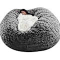 Miniatyrbillede 1 af 2: Lazy Sofa Bean Bag Kunstig Pels Bean Bag Bean Sofa dark grey 150cm*75cm