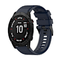 Miniatyrbillede 1 af 4: Til Garmin Fenix ​​6x 26 mm horisontal tekstur silikone urrem med værktøj til fjernelse Navy Blue