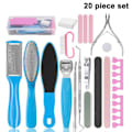 Miniatyrbillede 1 af 5: Pedicure-værktøjssæt, rustfrit stål, fjerner død hud Blue 20 piece set