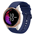 Miniatyrbillede 1 af 5: Til Garmin Venu 20 mm ensfarvet blød silikone urrem Navy Blue