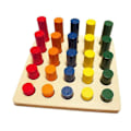 Miniatyrbild 3 av 4: Träsorteringsspel Staplingsleksak Färgade geometriska block Montessori Sensoriskt leksak 25pcs A