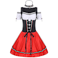 Miniatyrbilde 3 av 5: Oktoberfest-kostyme for damer, tysk karneval, ølserver, servitør, cosplay, parade, taverna, festdrakt, uniform M