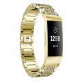 Miniatyrbillede 2 af 5: Diamantbesat massivt urbånd i rustfrit stål til Fitbit Charge 3 Gold