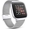 Miniatyrbillede 1 af 5: Fitbit Versa/fitbit Versa 2 Bånd Til Damer Mænd, Justerbar Rustfri Silver