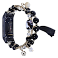 Miniatyrbild 1 av 4: För Fitbit Versa 3 / Sense Round Bead Chain Watch Band Black