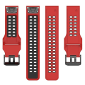 Miniatyrbillede 3 af 5: Til Garmin Enduro / Coros Vertix 2 26mm Quick Release Double Row Silicone Watch Band Red Black