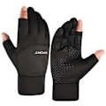 Miniatyrbilde 1 av 4: Vinter Fleece Varme Touchscreen Hansker Vindtette Sykkelhansker for Menn Kvinner Black M