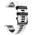 Miniatyrbilde 3 av 5: For Garmin Fenix ​​5 22 mm silikon sportsklokkerem i to farger White-Black