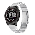 Miniatyrbillede 1 af 5: Til Garmin Fenix ​​7 22mm Tortoise Shell rustfrit stål urbånd Sliver