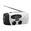 Miniatyrbild 1 av 5: Nödsolradio, Bärbar Handvev Am/Fm Radio Med Led Ficklampa 2000Mah Batteri /Silver