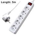 Pikkukuva 1 / 3: Pistorasia - Erittäin litteä pistoke kaapelikytkin, useita pistorasioita, joissa lapsisuojaus litteä pistokeliitinnauha Five socket 3M