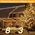 Miniatyrbilde 5 av 5: Julelys 800LED 80 meter Plug-in, IP67 Vanntett Grønn Ledning Utendørs Trelys med Fjernkontroll, 8 Moduser og Timere Juletrelys for