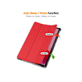 Miniatyrbilde 2 av 3: Etui til Lenovo M10 Fhd Plus 10.3 X606f Tre Folding Dormant Anti Fall (Rød)
