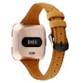 Miniatyrbillede 1 af 5: Til Fitbit Versa Crazy Horse Texture ægte læderurrem Light Brown