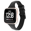 Miniatyrbillede 2 af 5: Til Fitbit Versa Crazy Horse Texture ægte læderurrem Black