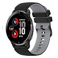 Miniatyrbillede 1 af 5: Til Garmin Venu 2 Plus 20 mm ternet tofarvet silikoneurrem Black-Grey