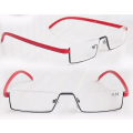 Miniatyrbilde 3 av 3: Halvramme metall lesebriller Anti Eyestrain Blue Light Blocking Glasses-wtake Red 1.0x