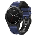 Miniatyrbillede 1 af 5: Til Garmin Fenix ​​7 Quick Release silikone læderurrem Dark Blue