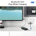 Miniatyrbild 4 av 4: Bluetooth 5.0 Sändare Mottagare Med Mikrofon, 3-i-1 Låg Latens