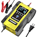 Miniatyrbillede 1 af 5: Lithium batterioplader, 12v/24v 6amp fuldautomatisk intelligent bilbatterioplader (lithiumbatterier, blysyrebatterier, calcium osv.)/vedligeholder yellow
