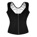Miniatyrbilde 4 av 5: Midjetrener Dame Sauna Sweat Top Vest Body Shaper Slanking Midje Cincher Workout Shapewear Black Grey L XL