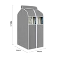 Miniatyrbilde 5 av 5: Hengende klespose klespose arrangør oppbevaring, klesstativdeksel Grey 60x48x100