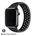 Miniatyrbild 1 av 5: Solo Loop-rem för Apple Watch Band 44mm 40mm 38mm 42mm Andas Silikon Elastiskt bälte Armband Band Iwatch Series 3 4 5 Se 6 black coal black 42mm or 44mmS