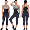 Miniatyrbillede 3 af 5: Taljetræner Bælte Kvinder Sauna Dragt Sved Wrap Træner Slank Cincher Body Shaper Black M