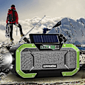 Miniatyrbild 3 av 5: Nyaste bekväma Bluetooth-kompatibla högtalare Nöd sol handvev väderradio Powerbank laddare blixtljus