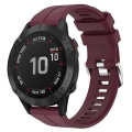 Miniatyrbilde 1 av 5: For Garmin Fenix ​​6 Gps 22 mm ensfarget silikonklokkerem Burgundy