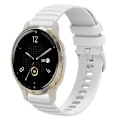 Miniatyrbilde 1 av 5: For Garmin Venu 2s 18 mm bølgete prikket ensfarget silikonklokkerem White