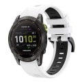 Miniatyrbilde 1 av 5: For Garmin Enduro 2 26 mm tofarget sportssilikonklokkerem White-Black