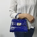 Miniatyrbillede 2 af 5: Luksus Lady Crocodile Bag 2022 Ny Elegant God Kvalitet Lille Pung Dame Håndtaske Med Lang Justerbar Skulderstrop
